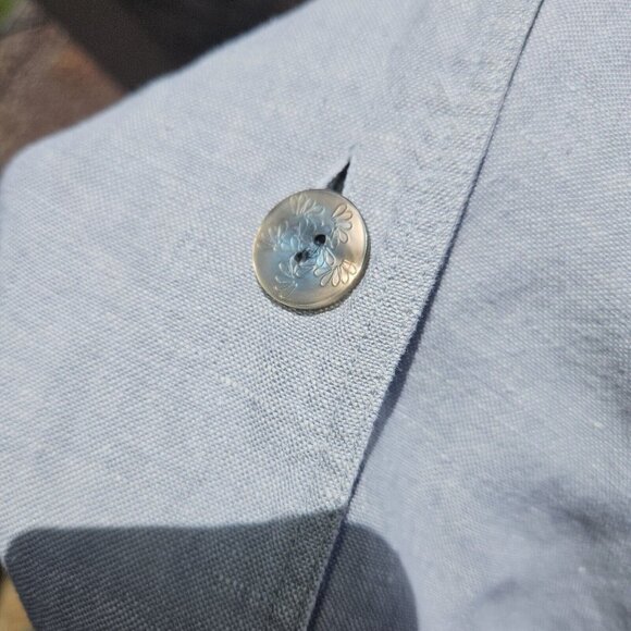 J JIll Unstructured Linen Jacket Womens M Sage Lagenlook Embroidered Vintage - Picture 14 of 16